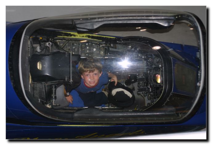 Gavin in a fighter jet cockpit