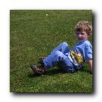 Rolling around in the garden because he could!