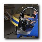 Pilot Gavin gets a demo in the Helicopter