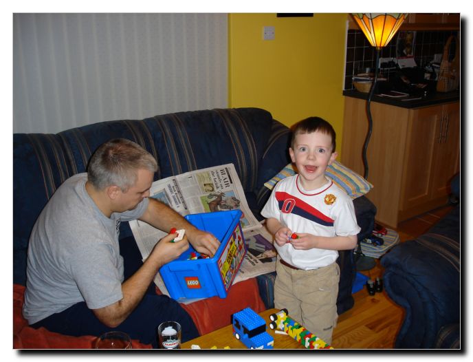 Stuart and Jordan play lego