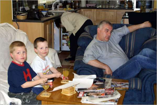 Some light refreshments after all that ball kicking  - apple juice and yogurt! 