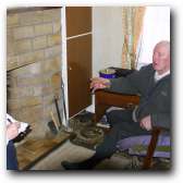 Sitting by the fire shooting the breeze
