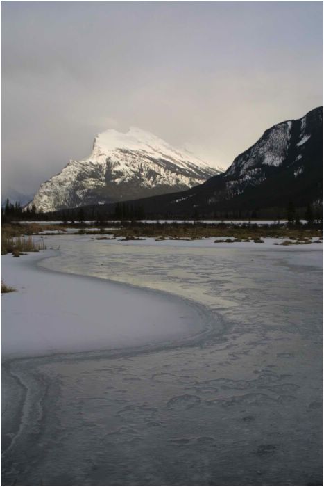 Banff National Park, Canada. See how sharp the mountain edge is!